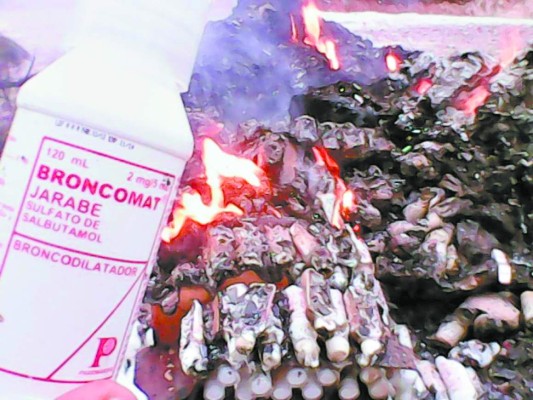 Hallan lote de medicinas quemado en Santa Bárbara