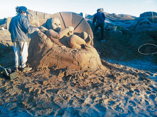 Pesebres innovadores construidos con arena