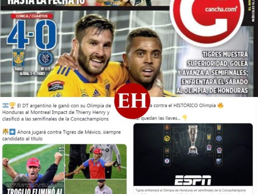 ¿Qué dice la prensa internacional del partido entre Olimpia y Tigres? (FOTOS)
