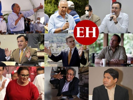 Rostros de los precandidatos a la presidencia de Honduras en las primarias