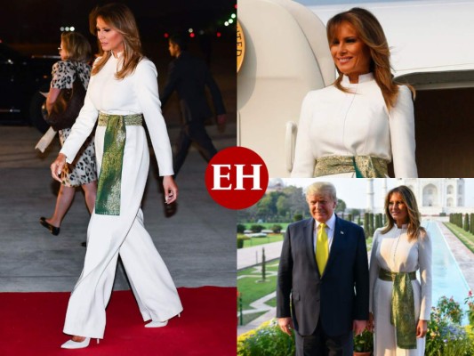 Regia y elegante, el look de Melania Trump en su visita a India