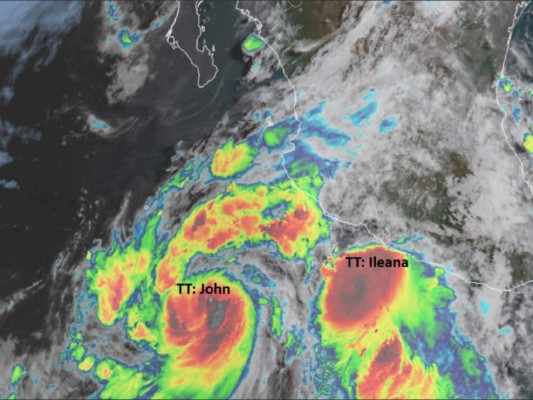 Tormentas John e Ileana avanzan por el suroeste de México