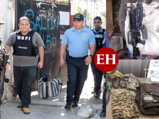 FOTO: Pandilla 18 tenía guarida en escuela de la Planeta; hallaron armas y uniformes militares