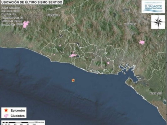 Sismo de 4.9 grados sacude sur de El Salvador