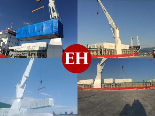 FOTOS: Así fueron embarcados los hospitales móviles que llegarían a Honduras