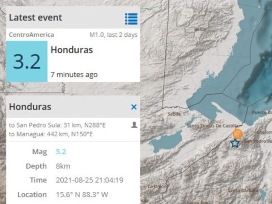 Reportan réplica de 3.1 grados en la zona norte de Honduras tras fuerte sismo&nbsp;&nbsp;