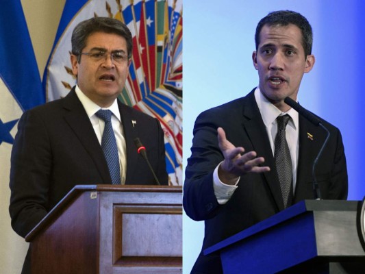 Juan Guaidó agradeció al presidente Juan Orlando Hernández por la ayuda humanitaria