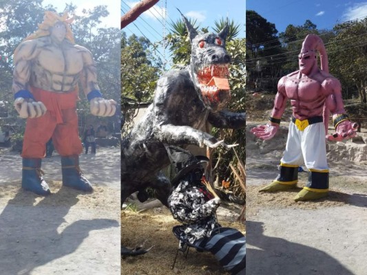 Monigotes en Ojojona preparados para recibir el Año Nuevo 2019