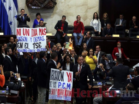 Golpes, quema de la Constitución y botellazos: Así fue el zafarrancho en el Congreso Nacional