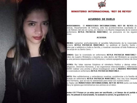 Iglesia a la que asistía Keyla Martínez exige eficaz investigación por su misteriosa muerte