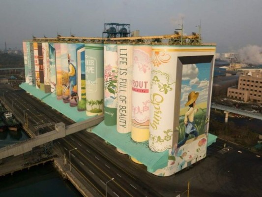 Un silo de granos de Corea del Sur se convierte en el mayor mural del mundo&nbsp;