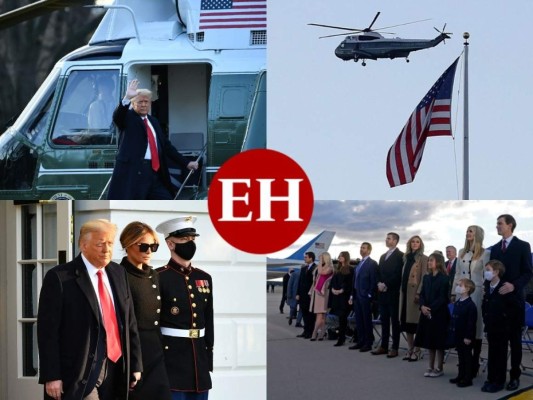 La triste despedida de Trump y Melania de la Casa Blanca en imágenes