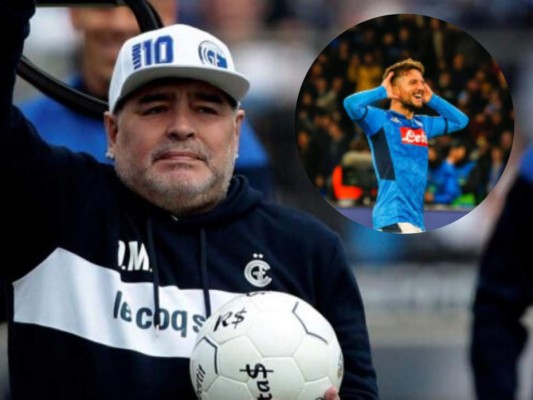 Maradona felicita a Dries Mertens por su récord de goles en el Nápoles&nbsp;&nbsp;