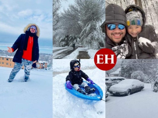 Así viven la tormenta de nieve los hondureños en Estados Unidos