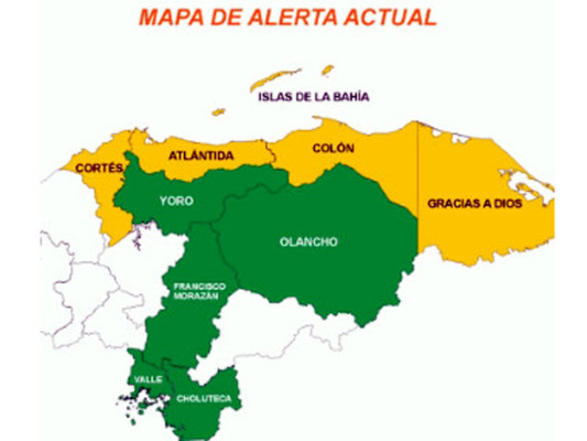 Alerta verde en departamentos del centro y sur de Honduras por lluvias provocadas por Ernesto