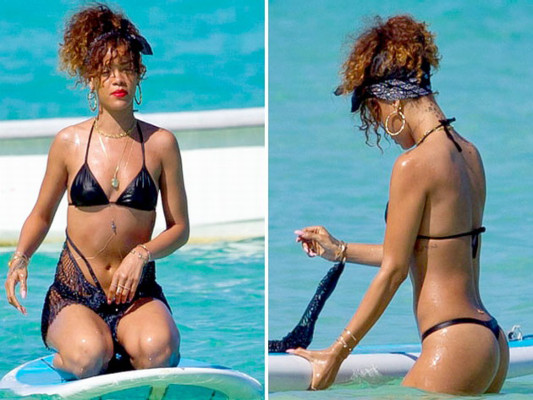 Rihanna disfruta sus vacaciones en la playa