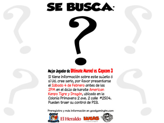 Inscribete en el torneo de Ultimate Marvel vs Capcom 3