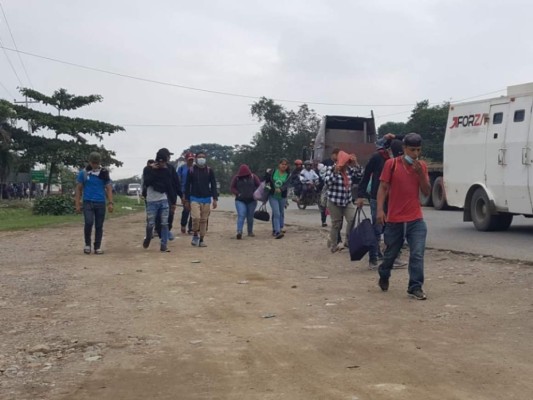 Parte de la caravana migrante llega a la frontera de Corinto&nbsp;&nbsp;