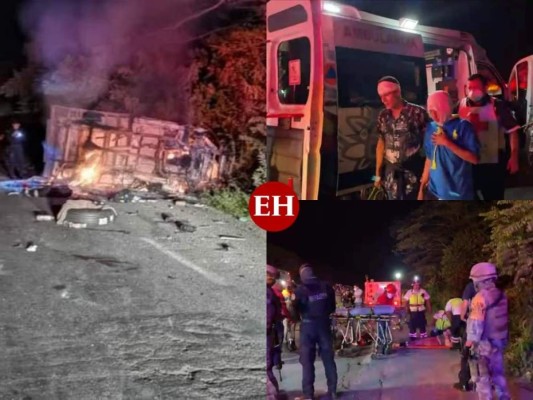 FOTOS: Así fue el fatal accidente que dejó tres hondureños muertos y 23 heridos en México