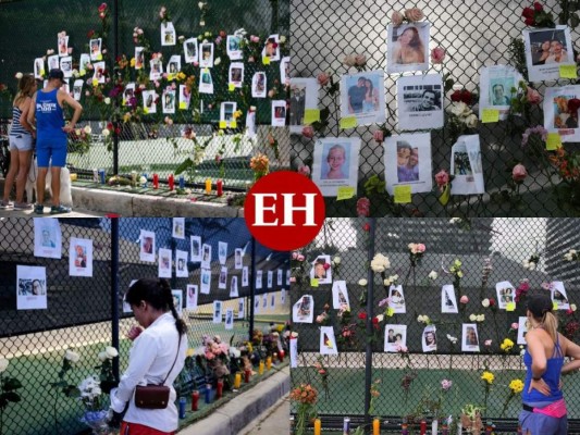 Familiares de las víctimas en Surfside rinden homenaje con emotivo monumento improvisado