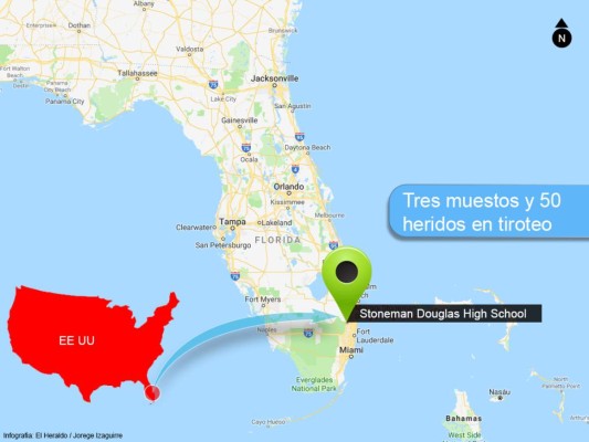Al menos 17 muertos y unos 50 heridos en tiroteo en escuela secundaria en Parkland, Florida