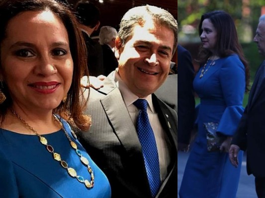 El vestido que usó Ana García de Hernández, la primera dama de Honduras, en toma de posesión de López Obrador