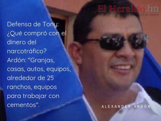 Alexander Ardón y sus comprometedoras declaraciones en el juicio de Tony Hernández