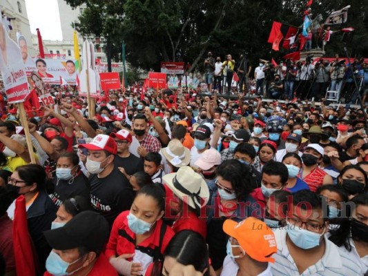 Junto a Nasralla, Doris Gutiérrez y Milton Benítez, candidata de Libre hace cierre de campaña en Tegucigalpa