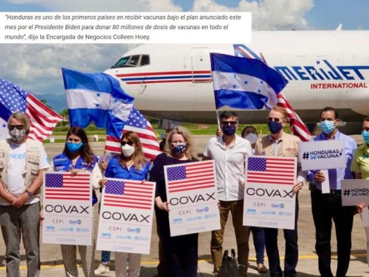 'Honduras es uno de los primeros países en recibir vacunas”: Encargada de Negocios, Colleen Hoey&nbsp;&nbsp;