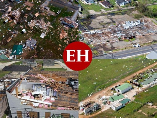 Imágenes aéreas revelan el arrasador azote del huracán Laura