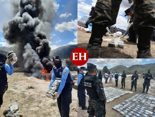Incineran casi 400 kilos de cocaína en la capital de Honduras (FOTOS)