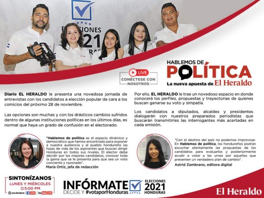 Hablemos de política, un espacio para conversar con quienes piden tu voto
