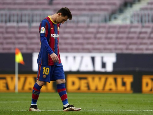 Messi no entrenó el viernes. El equipo está fuera de la lucha por el título de liga este año. Foto:AP