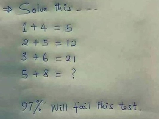 El reto viral de matemáticas que 97% de las personas no puede resolver&nbsp;&nbsp;