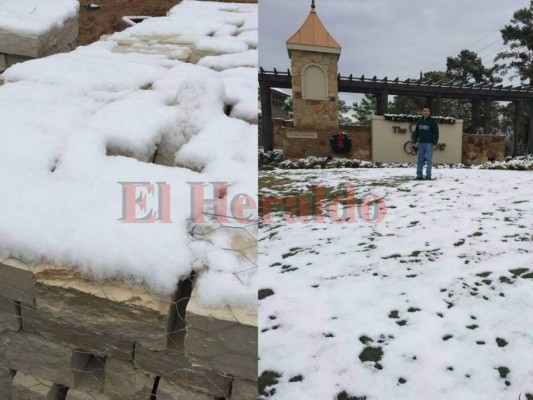 FOTOS: Hondureños en Houston, Texas, reportan sorpresiva nevada después de 9 años