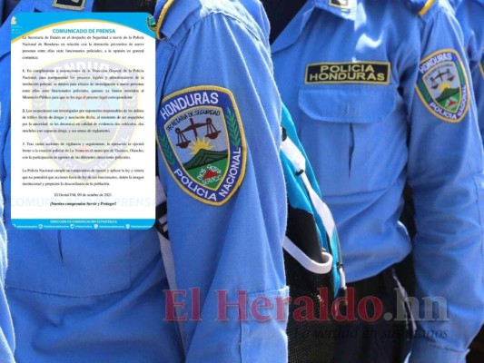 Policía Nacional se pronuncia sobre captura de siete uniformados acusados de tráfico de drogas