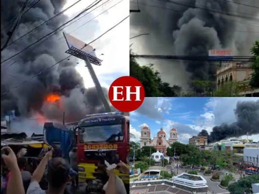 Pánico, llanto y caos: videos del incendio en el centro de San Pedro Sula