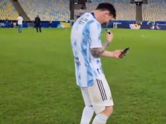 Conmovedor: Messi tras ganar la Copa América llama a su esposa e hijos, 'Ciro, Mirá'
