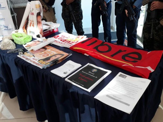 Honduras: En allanamiento encuentran bombas molotov y banderas del Partido Libre