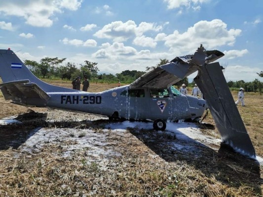 Aparatoso accidente de avioneta militar en La Lima, Cortés