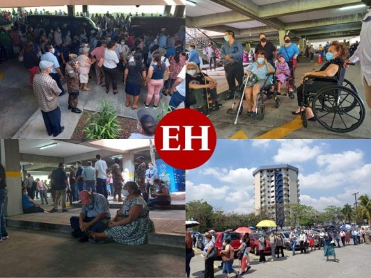 De pie y bajo el sol: así fue la jornada de vacunación de adultos mayores en El Salvador