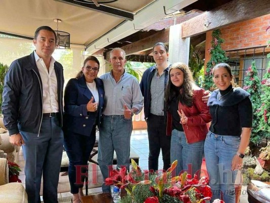 Xiomara Castro junto a su familia recibieron a Nasry Asfura y dejaron en claro que pueden trabajar juntos. Foto: El Heraldo