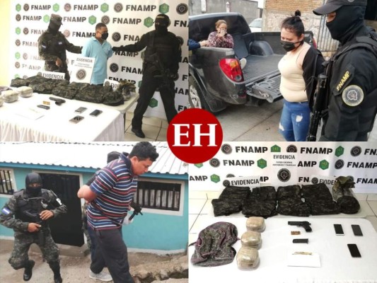 Droga, armas e indumentaria policial: La captura de cuatro pandilleros de la 18 en la capital (FOTOS)