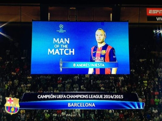 Iniesta, elegido el mejor jugador de la final de Champions