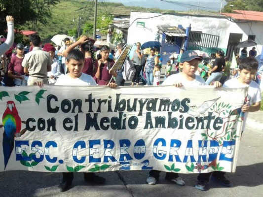 Escolares realizan desfile a favor del ambiente en la capital