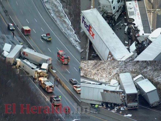 FOTOS: Así fue el espectacular choque entre rastras que dejó cinco muertos en Pennsylvania