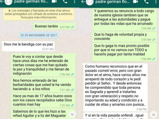 Los chats que delatarían al padre German Flores, acusado de violación: 'Sabemos lo que le hizo a las niñas'