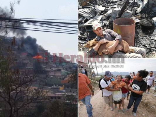 FOTOS: El dolor de las familias que lo perdieron todo en el voraz incendio en la colonia Dora de Asfura en la capital