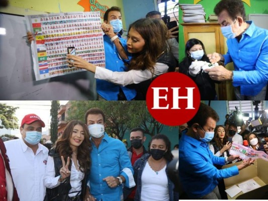 Junto a su esposa Iroshka Elvir, Salvador Nasralla acude a votar en la capital (FOTOS)