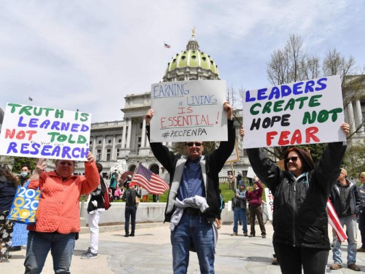 FOTOS: Protesta para 'reabrir' la economía y contra el confinamiento en Pensilvania